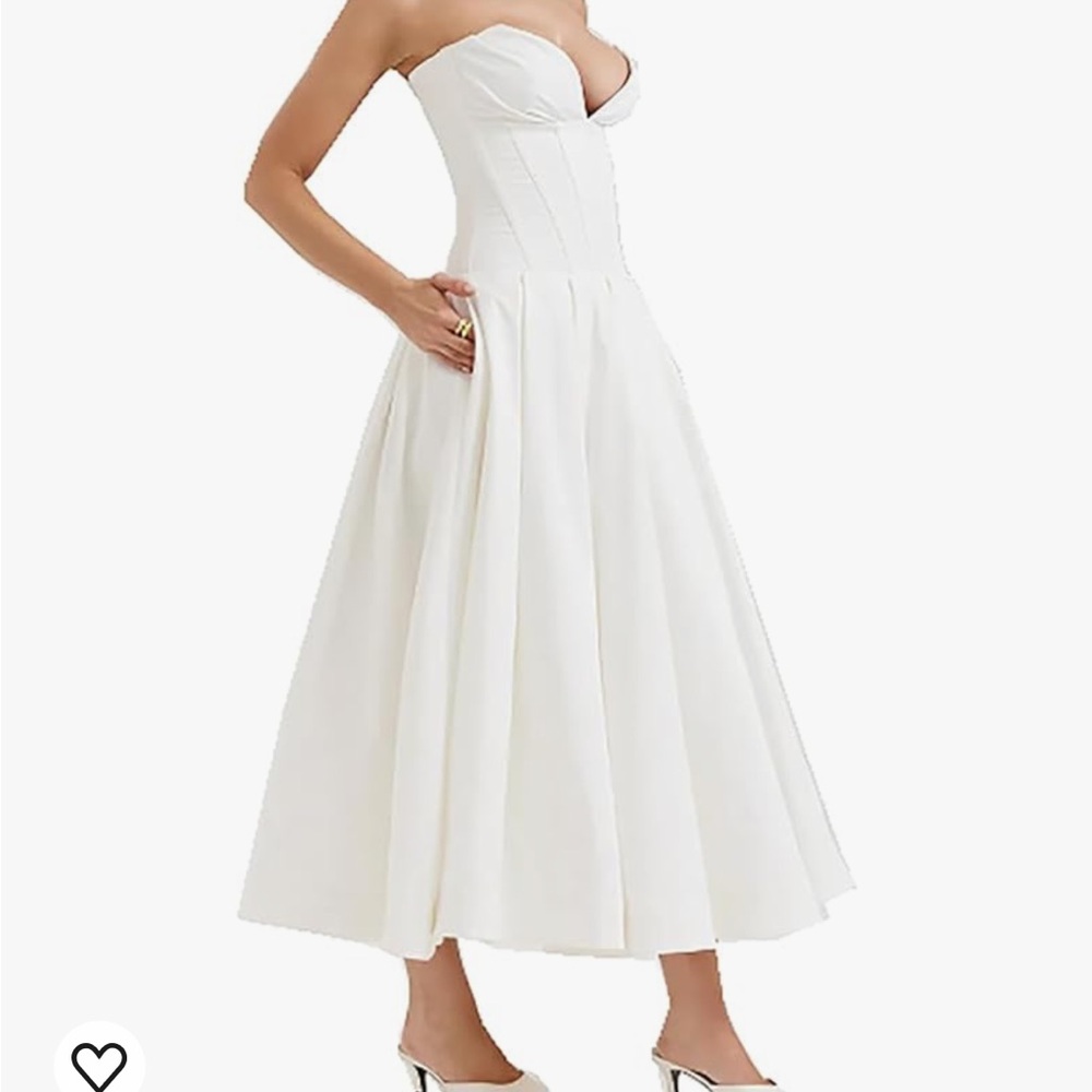 White strapless dress